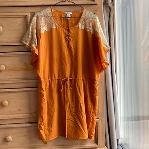 Orange with lace Summer Dress